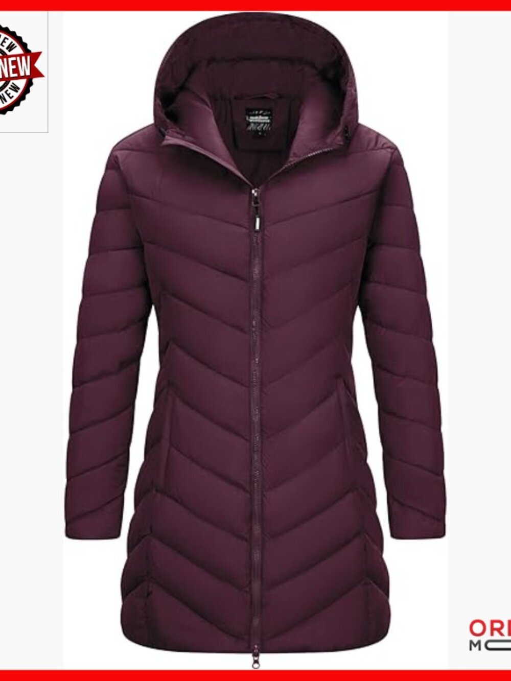 Long Hooded Lightweight Puffer Coat Quilted Insulated Winter Jacket